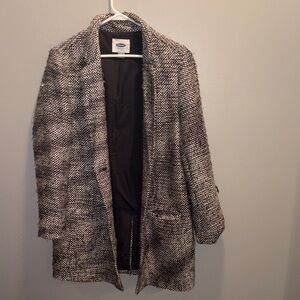 Old Navy Black and White Textured Coat
